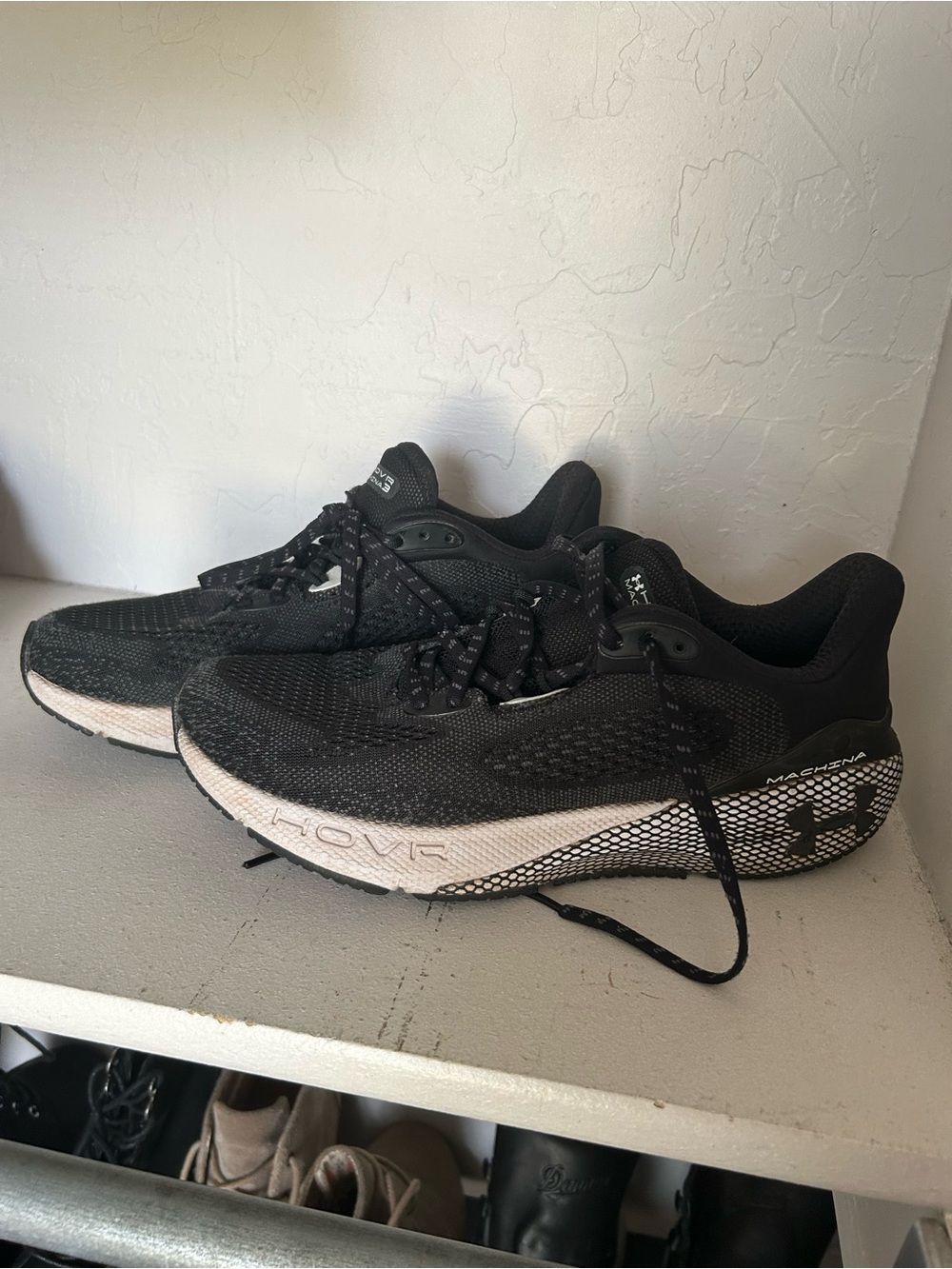 Under Armour Women’s Black & White HOVR Running Sneakers